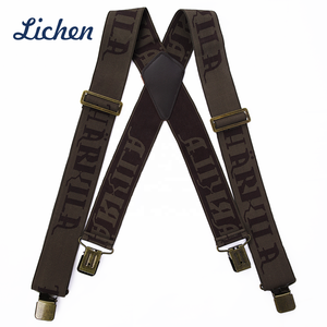 Commercio all'ingrosso 5cm di larghezza tinta unita regolabile 4 Clip X-Back Heavy Duty Clip <span class=keywords><strong>Mens</strong></span> bretelle pantaloni elastici bretelle - Product Image 1