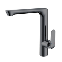 Robinet de cuisine moderne en laiton à bras long, mélangeur d'eau chaude et froide, style moderne, poli, à poser sur le plan de travail
