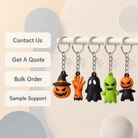 Özel PVC Cadılar Bayramı Hayalet Cadı Zombi Şekilli Anahtarlık Toptan Promosyon Hediye Parti İyiliği Anahtarlık