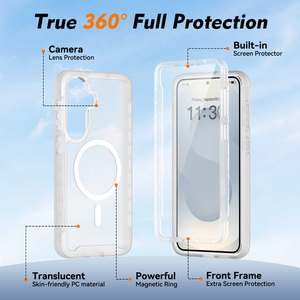 Coque de téléphone robuste à protection intégrale 360° magnétique antichoc givrée avec protection d'écran pour Samsung S26 Ultra - Product Image 4