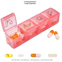 Boîte à pilules hebdomadaire 7 jours, 28 compartiments, organiseur de médicaments 4 fois par jour, grande capacité, étui à médicaments pour les voyages, vitamines