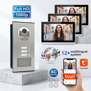 Sistema de Control de Acceso con Videoportero de <span class=keywords><strong>Tres</strong></span> Pantallas de 7 Pulgadas Full HD 108P, Compatible con Múltiples Idiomas y Múltiples Fuentes de Alimentación para Hogar Inteligente - Product Image 1