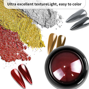 Polvo Acrílico para Uñas Cromado, Efecto Espejo Metálico Plateado Iridiscente, Aplicadores con Purpurina para Salón de Uñas, GZ RTS, Pedido Mixto al por Mayor - Product Image 2
