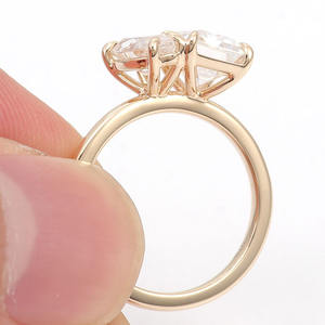 Fine Jewelry High Quality Engagement Wedding <strong>Ring</strong> 18k 14k 10k Solid Gold Emerald/Marquise Cut <strong>Moissanite</strong> Diamond <strong>Ring</strong> Women <strong>Men</strong> - Product Image 2
