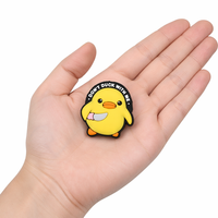 Perles en silicone amusantes Angry Bird, canard, oie, poulet, perles focales humoristiques 26mm, qualité alimentaire pour l'artisanat et la fabrication de bijoux