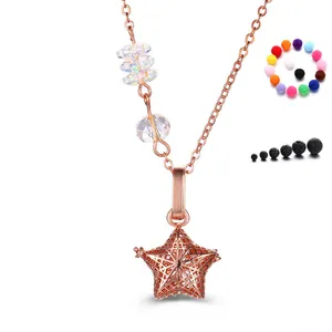 Star Pendant Fashion Aromatherapy Cage Diffuser Locket Pendant Necklace Charm Perfume Essential Oil Diffuser Woman Jewelry