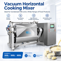 Mesin Pengaduk Masakan Horizontal Stainless Steel 500L Vakum untuk Bumbu Mie Instan Pasta Kacang Pemanas Uap Bahan Tebal Pabrik