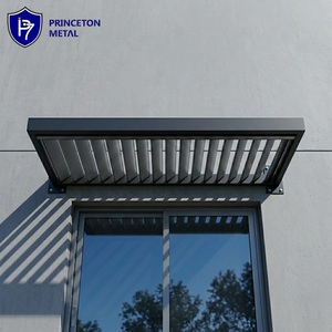 <span class=keywords><strong>Auvent</strong></span> horizontal <span class=keywords><strong>en</strong></span> aluminium thermolaqué Princeton avec persiennes, écran d'ombrage extérieur <span class=keywords><strong>pour</strong></span> véranda, <span class=keywords><strong>garage</strong></span>, ombrage extérieur - Product Image 2
