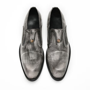 NA537 مصنوع يدويًا للرجال طبقة علوية من جلد البقر على الموضة أنيق رمادي للعمل كاجوال جلد بقر مقاس كبير رسمي للعمل الاجتماعي - Product Image 6