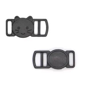 Atacado e cor personalizada pequena segurança gola ferragens preto mini ajustável fivela quebrada para gatinho acessórios