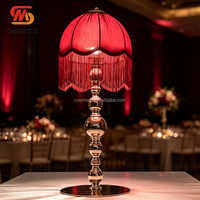 Lampe de table sans fil à pampilles style bohème, base dorée, avec veilleuse élégante pour décoration de mariage, anniversaire et restaurant