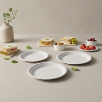 Assiette en bagasse compostable de qualité supérieure, compatible micro-ondes, biodégradable et jetable pour pique-niques et événements extérieurs durables