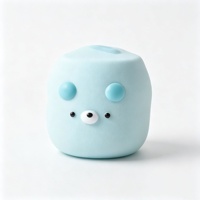 Son croquant, Poudre de pouding en forme de petit ours multicolore, Boule souple faite à la main en forme de bloc de construction, Jouet anti-stress doux