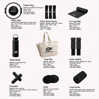 Collection d'entraînements de bien-être actif Yoga avec chaussettes de yoga, haltères et tapis de yoga pour les exercices à domicile, les cours en studio et le coaching