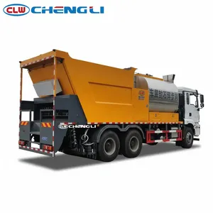 Camion pelleuse-compacteuse synchrone Shacman 6x4 avec réservoir d'asphalte de 7000l et réservoir d'agrégats de pierre de 12000l pour la construction routière et le répandage de gravier - Product Image 4