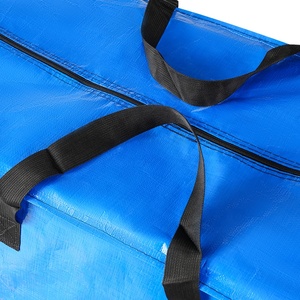 ถุงเก็บของ PE สีน้ำเงินขนาดใหญ่พิเศษ แข็งแรง ทนทาน กันน้ำ สำหรับการขนย้ายและใช้เก็บที่นอน พร้อมซิปและหูหิ้วเสริมความแข็งแรง - Product Image 3