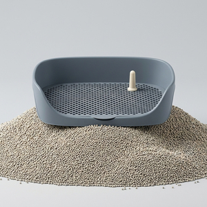 Caja de arena grande semicerrada para gatos, con lados altos y antirresplabes, inodoro para mascotas para gatitos y gatos adultos, uso en interiores - Product Image 4