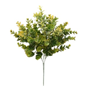 Plantes artificielles en eucalyptus à 7 têtes de 16,5 pouces, fausses fleurs, buissons artificiels pour décorations de mariage, de fête et de Pâques - Product Image 1