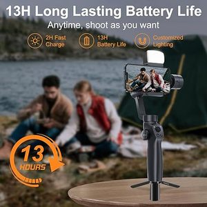 <span class=keywords><strong>FUNSNAP</strong></span> Gimbal Stabilizer <span class=keywords><strong>Capture</strong></span> 2s Combo 3-Axis Stabilization Phone Gimbal con luz de relleno Face Tracking para viajar - Product Image 5