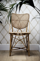 Chaise de salle à manger en plastique, meuble d'extérieur tissé léger, couleur miel, Vintage