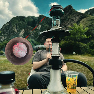 Bán Buôn 33Mm Al fakher Xách Tay BBQ Vòng Apple Gỗ Hookah Nhanh Chóng Chiếu Sáng Shisha Không Khói Lư Đen Than - Product Image 4