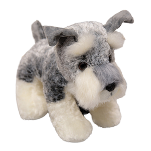 Süper yumuşak dolması Schnauzer köpek gerçekçi dolması köpekler sevimli Schnauzer peluş oyuncaklar kanepe dekorasyon çocuklar hediye - Product Image 1