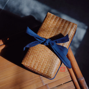 Caja de almacenamiento para juego de té de bambú hecha a mano con tapa, forma rectangular, origen Anji, organizador de escritorio, cesta de té de viaje, accesorio de fotografía - Product Image 4