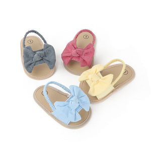 Sandales d'été <span class=keywords><strong>pour</strong></span> nouveau-né fille, chaussures de princesse décontractées avec nœud mignon, antidérapantes, semelle souple, pantoufles plates <span class=keywords><strong>pour</strong></span> nourrissons de 0 à 18 mois - Product Image 3