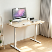 Bureau électrique ergonomique avec étagère et porte-gobelet, extensible et portable, réglable en hauteur