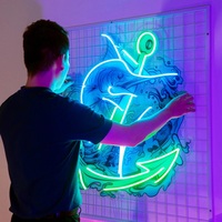 Enseigne lumineuse LED néon personnalisée pour publicité extérieure, poisson marlin, ancre, pop art, signalisation 3D pour la décoration de la maison