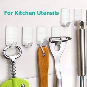 Ganchos autoadhesivos para toallas de baño de acero inoxidable 304, capa colgante extraíble, Riel de llave para ropa de cocina, accesorio de Metal - Product Image 5