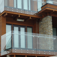 Rampe en verre sans cadre PRIMA avec poteaux de fixation en acier inoxydable, garde-corps de sécurité moderne pour balcon et terrasse, taille personnalisée