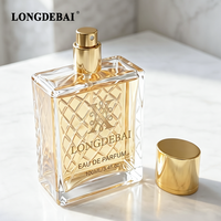 Flacon de parfum en verre transparent OEM&ODM 50ml 100ml, flacon de parfum carré vide avec bouchons pour cosmétiques