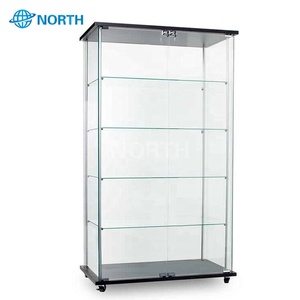 Tall Glass Floor Display Cabinet With Solid Sides Cabinet With Sliding Glass Doors Display Glass Case Cabinets