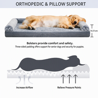 Lit pour chien orthopédique moderne en mousse alvéolée, grand format, avec housse amovible lavable, antidérapant, luxueux et imperméable, pour chiens de taille moyenne - Vente en gros
