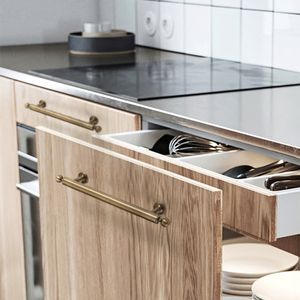 Maniglia <span class=keywords><strong>Vintage</strong></span> in Ottone per Armadi - Pomello Francese Mid-Century a Foro Singolo per Guardaroba in Rame Massiccio - Product Image 5