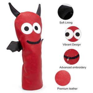 Latest Design Pu Leather Golf Club Head Cover Cute Monsters Embroidery Golf <b>Driver</b> Fairway Hybrid <b>Headcover</b> - Product Image 6