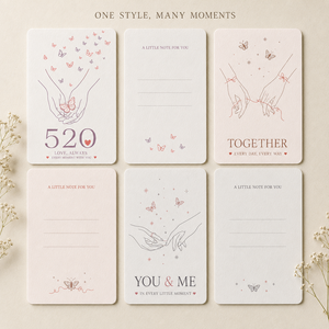 Tarjeta de Felicitación Delicada con Dibujo <span class=keywords><strong>a</strong></span> Mano de Mariposa y Gesto de Amor, Tarjeta Plana Personalizada Impresa para Regalo de Novio o Novia - Product Image 3