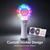 Bâton lumineux LED rotatif avec logo personnalisé et poignée blanche, à piles, pour événements d'entreprise et promotions (vente en gros)