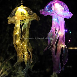 Linterna de medusas brillante colorida barata, luz nocturna para habitación de niñas, luz colgante decorativa para suministros de fiesta de neón - Product Image 4