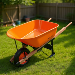 Carretilla de Metal con Rueda Neumática, Capacidad de 6 Pies Cúbicos (330 Libras), para Jardín y Patio - Product Image 2