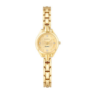 Nuevo reloj minimalista de cuarzo, mini, redondo, dorado, con elegante correa de acero, reloj casual para mujer - Product Image 1