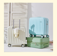 Couleur pure jolie 18 pouces coque dure chariot bagages ouverture avant Portable valise à main étanche support de bagage OEM ODM