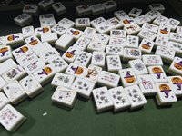 Juego de Mahjong Acrílico Moderno de Lujo para Halloween, 160 Fichas, con Ilustraciones de Casa Embrujada, Calabaza y Bruja, para 4 Jugadores