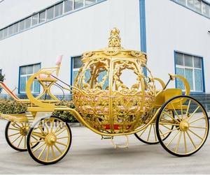 Charrette Impériale Dorée en Forme de Citrouille pour Reine/Carrosse de Cendrillon Luxueux pour Mariage/Charrette Royale Traînée par des Chevaux pour la Noblesse - Product Image 4