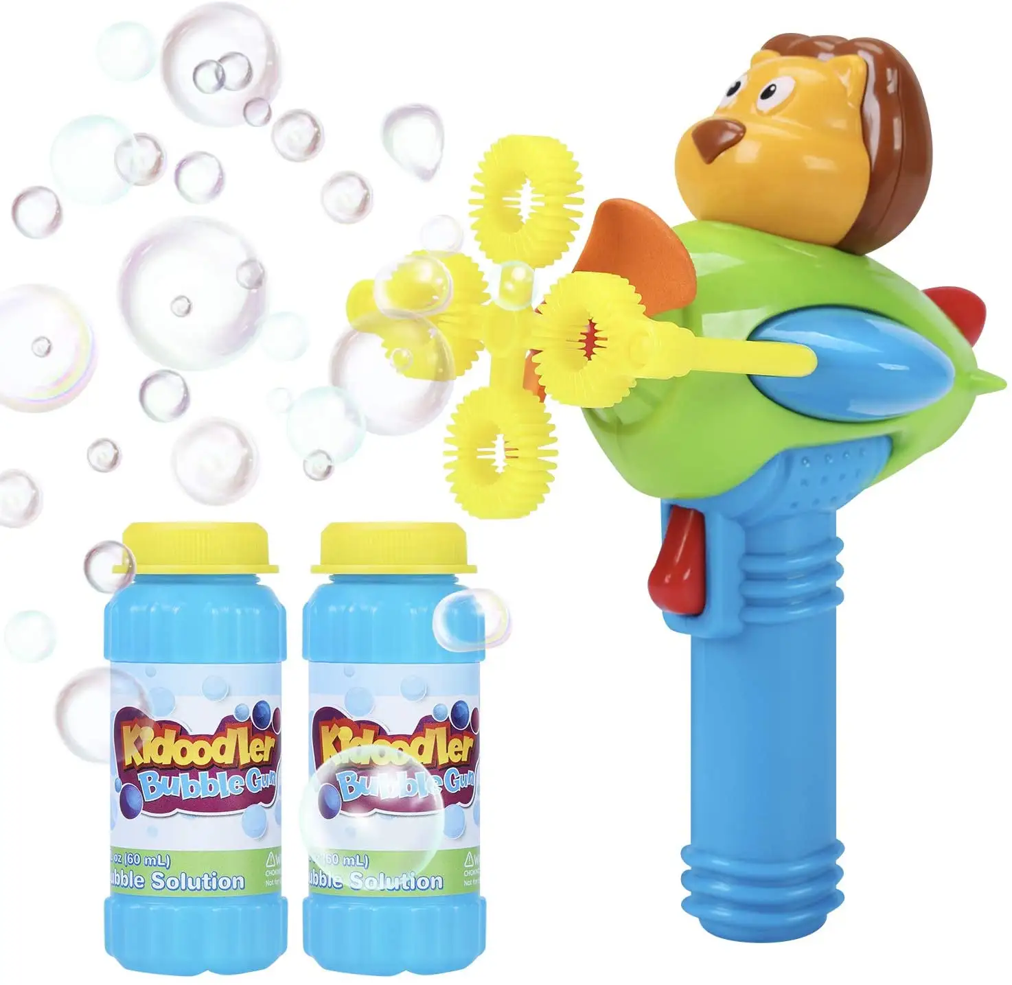 Bubblefun-fabricante de jabón eléctrico para fiesta, ODM juguete de fabricante/OEM, pistola fabricante de burbujas, Capitán León, minipistola de burbujas de plástico para niños