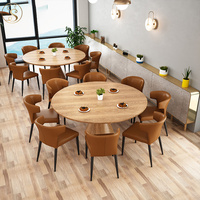 Restaurant café thé personnalisé longue cabine en cuir canapé table et chaise combinaison restaurant meubles canapé ensemble