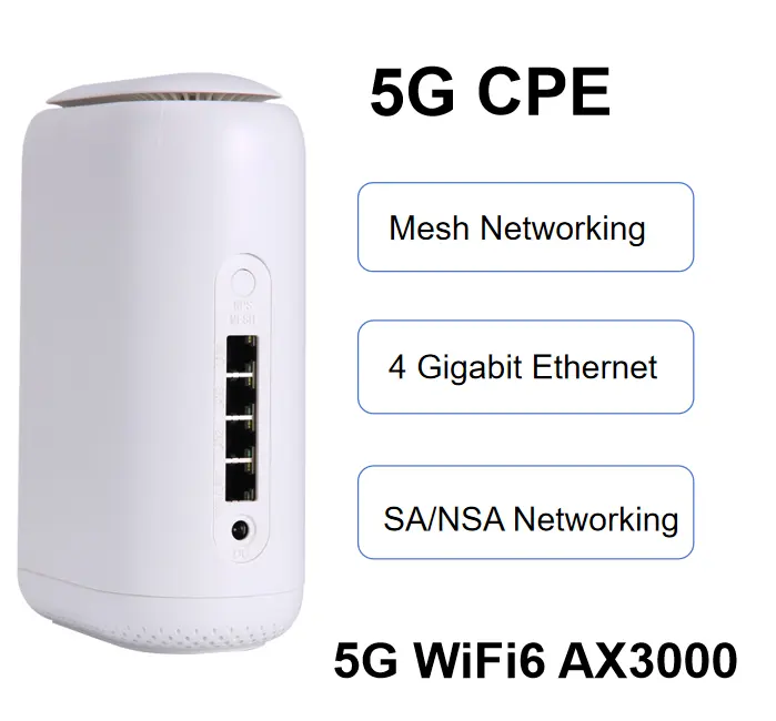 Ev/ticari örgü yönlendirici için 5G CPE 5G yönlendirici WIFI 6 AX3000