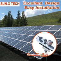 Connecteur encastré en alliage d'aluminium, borne de mise à la terre anti-éclairs, clips de protection contre la foudre pour système de montage photovoltaïque