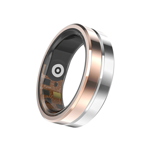 Nouvelle bague intelligente bicolore or rose en céramique avec NFC, moniteur de santé et de sommeil, et contrôle par application - Product Image 1